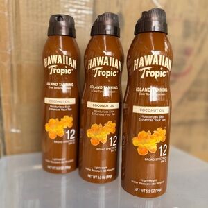 Hawaiian Tropic Island Tanning Spry with Coconut Oil - Brown Bundle (3) NEW